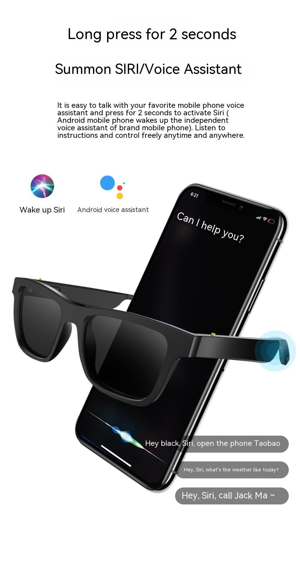 Smart Glasses: Black Technology Headset Bluetooth Sunglasses
