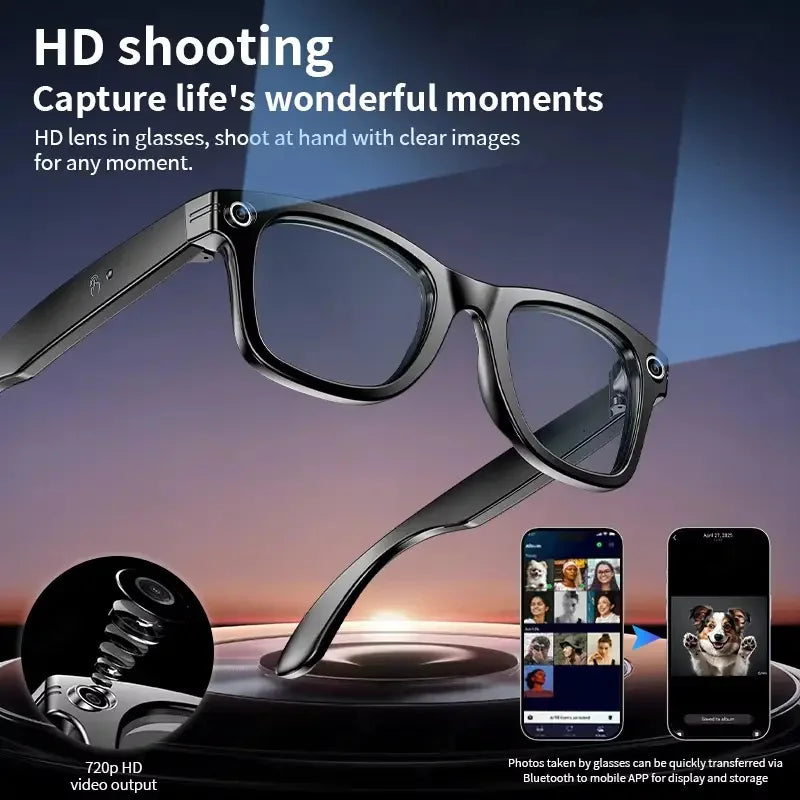 AI Smart Glasses with 8MP Camera Video Recording