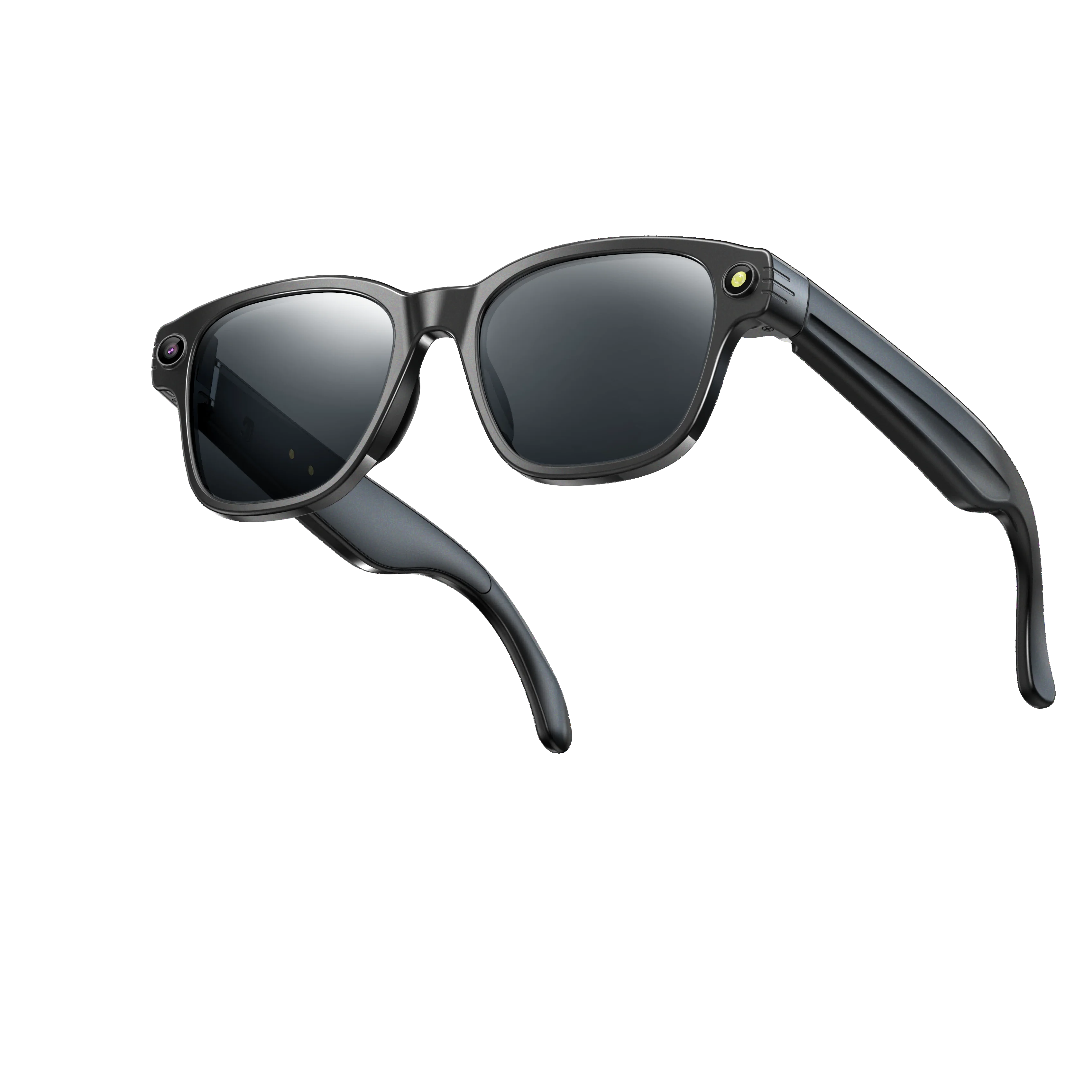 AI smart glasses for taking photos, recording videos, listening to music, voice assistant for translation, touch sensitive.