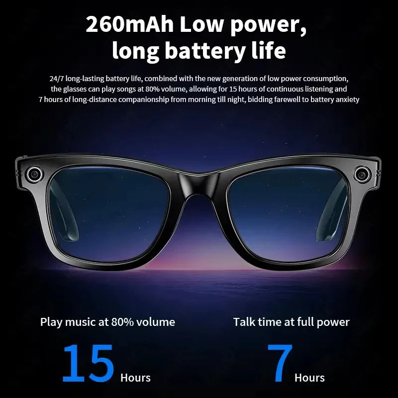 AI Smart Glasses with 8MP Camera Video Recording