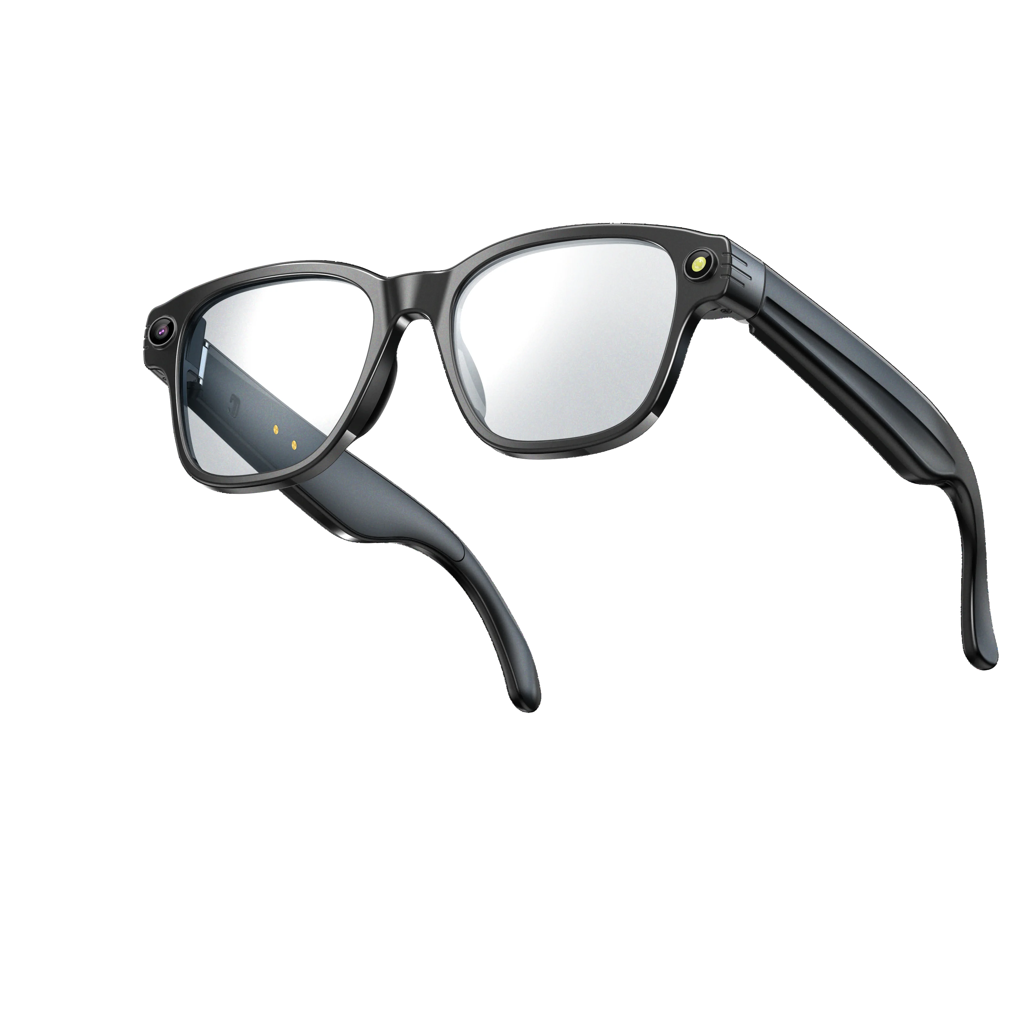 AI smart glasses for taking photos, recording videos, listening to music, voice assistant for translation, touch sensitive.